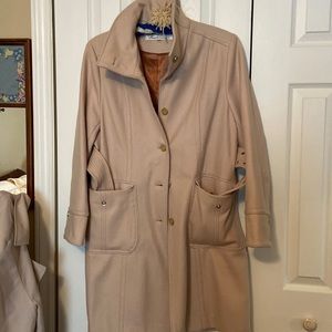 Kenneth Cole Beige wool belted coat.  Hardly worn